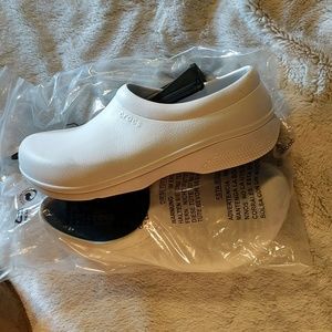 NWT white crocs work slip on